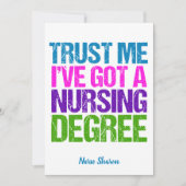 おもしろい看護学校卒業パーソナライズされたナース カード (正面)
