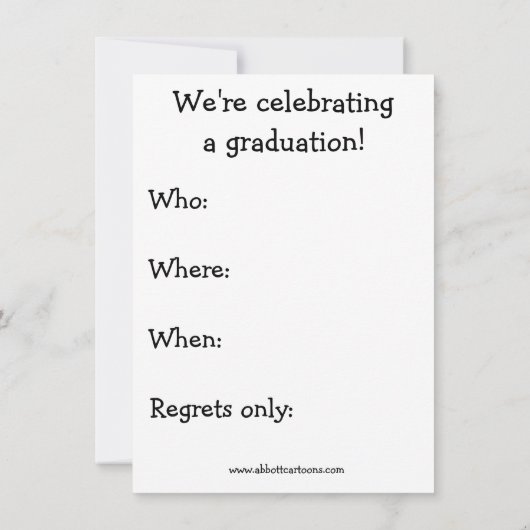 おもしろい看護学校卒業招待状 招待状 (裏面)