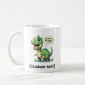 おもしろい眠い恐竜カスタム文字 コーヒーマグカップ (左)