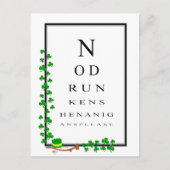 おもしろい眼検査お願い酔っ払いシェナニガン ポストカード (正面)