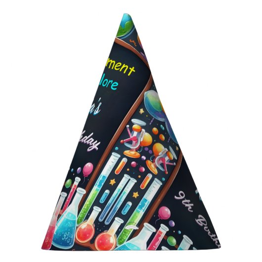 おもしろい研究室キッズギークおたく不機嫌サイエンス9誕生日 パーティーハット (右)