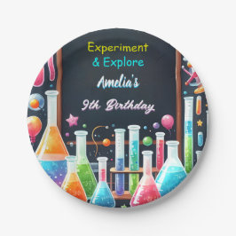 おもしろい研究室キッズギークおたく不機嫌サイエンス9誕生日 ペーパープレート