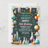 おもしろい研究室キッズギークおたく不機嫌サイエンス9誕生日 招待状 (正面)