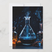 おもしろい研究室キッズギークおたく不機嫌サイエンス9誕生日 招待状 (裏面)