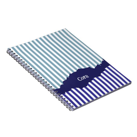おもしろい破ストライプ裂した青い階層名 ノートブック (右側)