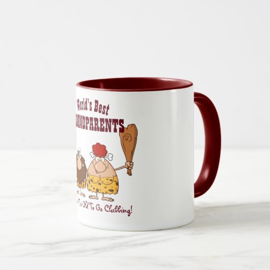 おもしろい祖父母Anniversary Mug - パーソナライズされた マグカップ (正面右)