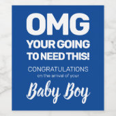 おもしろい祝い |男の赤ちゃん ワインラベル (シングルラベル)