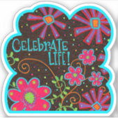 おもしろい祝フローラライフおもしろいカラフル検査 シール (正面)