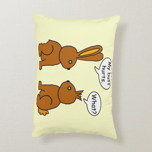 おもしろい私のお尻はバニーを傷つけます アクセントクッション (裏面(縦))