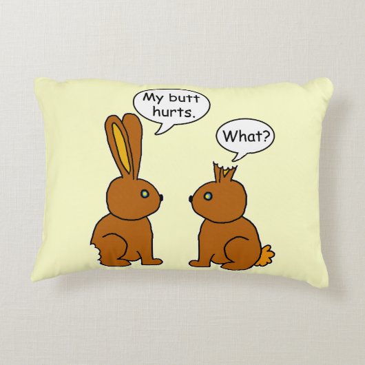 おもしろい私のお尻はバニーを傷つけます アクセントクッション (裏面)