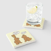 おもしろい私のお尻はバニーを傷つけます ストーンコースター (横)