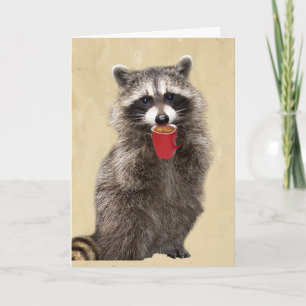 おもしろい私のコーヒーアライグマよりも愛 カード