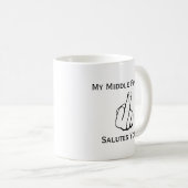 おもしろい私の中指はコーヒー・マグ挨拶します コーヒーマグカップ (正面右)