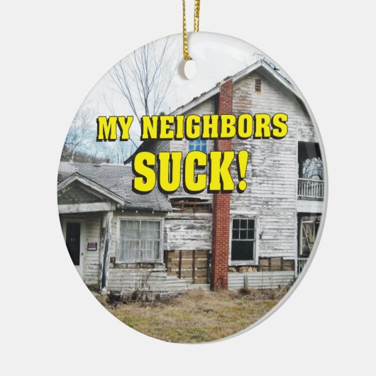 おもしろい私の隣人は吸います セラミックオーナメント (左)