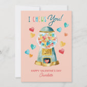 おもしろい私はあなたにハートガムボールマシンバレンタイン シーズンカード (正面)