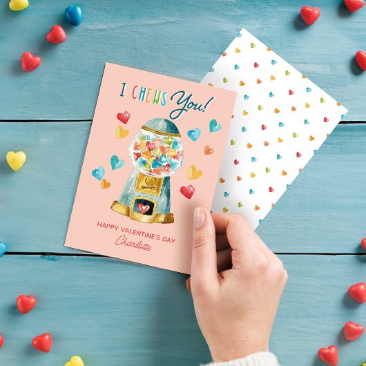 おもしろい私はあなたにハートガムボールマシンバレンタイン シーズンカード