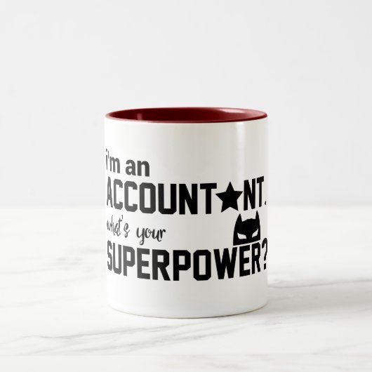 おもしろい私はあなたの超出力はである何会計士です ツートーンマグカップ (中央)