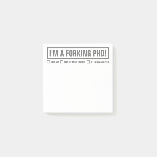 "おもしろい私はですA分岐PhD" 3" x3 " ポストイット (正面)