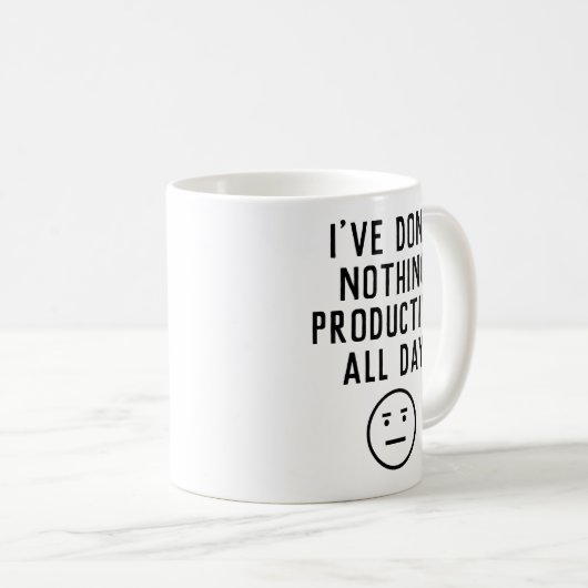 おもしろい私は何も生産的な遅延しませんでした コーヒーマグカップ (正面右)