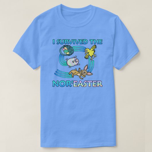 おもしろい私は北東の強風のイースター漫画を生き延びました Tシャツ (デザイン正面)