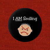 おもしろい私は微笑の無愛想な怒っているCrabby人の暗闇です 缶バッジ