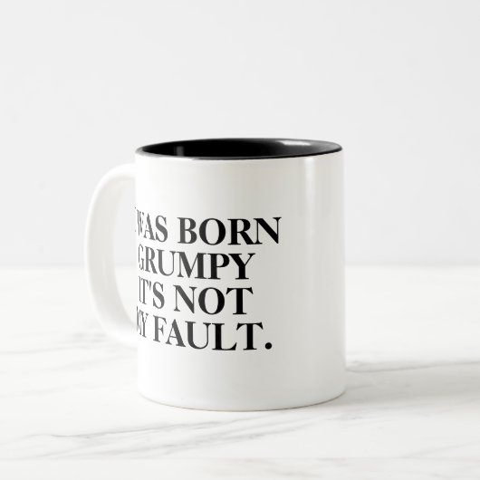 "おもしろい私は生まれる気難しい"朝でした ツートーンマグカップ (正面左)