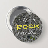 おもしろい私は石の成りたがり屋の灰色の花こう岩です 缶バッジ (正面&裏面)