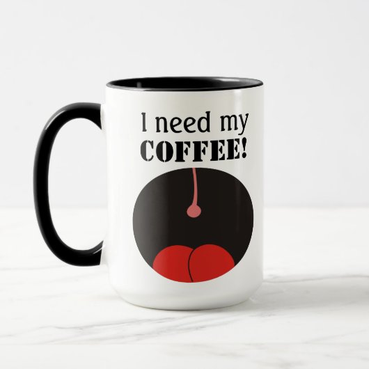 おもしろい私は私のコーヒーを必要とします! コーヒーのマグ マグカップ (左)