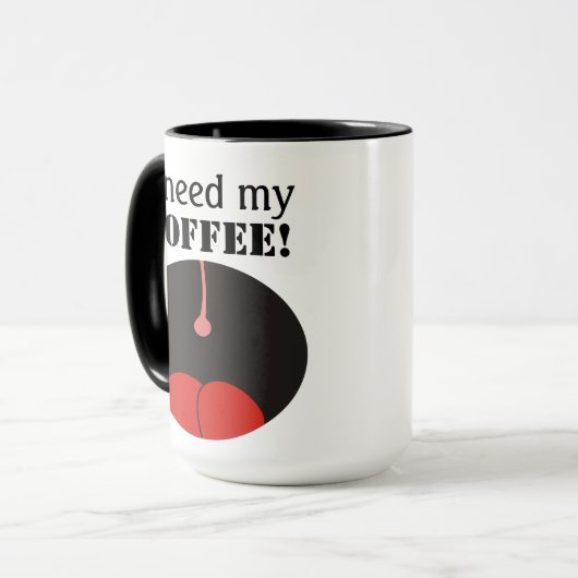 おもしろい私は私のコーヒーを必要とします! コーヒーのマグ マグカップ (正面左)
