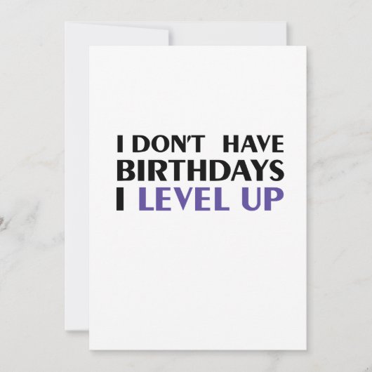 おもしろい私は誕生日、Iの水平な上りを持っていません カード (正面)