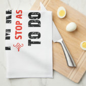 おもしろい私は退職したなデザインです キッチンタオル (四つ折り)