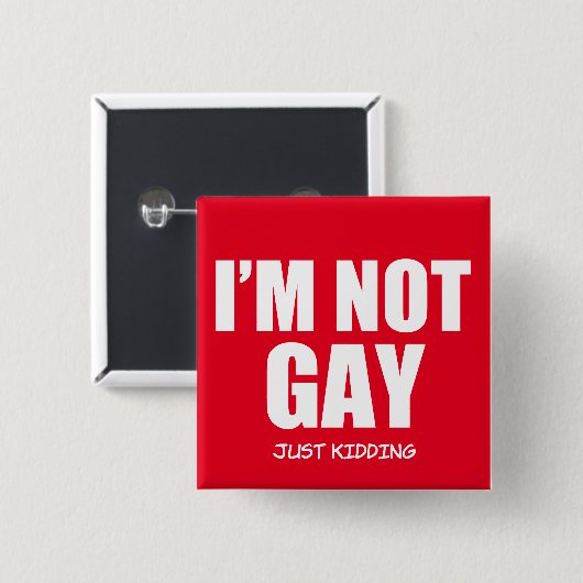 おもしろい私は陽気ではないボタンではないです 缶バッジ (正面&裏面)