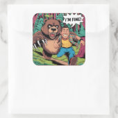 「おもしろい私は」カ素晴らしートゥーイラストレーション スクエアシール (バッグ)