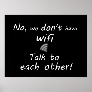 おもしろい私達にwifiポスター-黒--がありません ポスター
