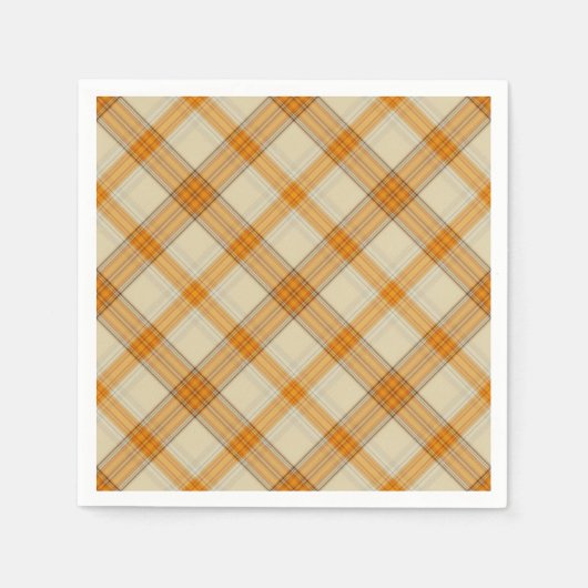 おもしろい秋パターンプレイド紙ナプキン スタンダードカクテルナプキン (正面)