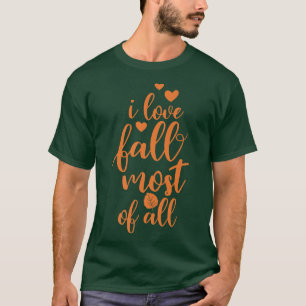 おもしろい秋ラブシー最高のンズ紅葉カラーズパム Tシャツ