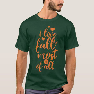 おもしろい秋ラブシー最高のンズ紅葉カラーズパム Tシャツ