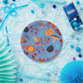 おもしろい秋収穫パターン ペーパープレート (パーティー)