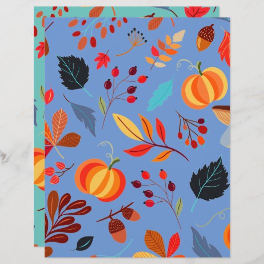 おもしろい秋収穫柄解体帳紙 (正面/裏面)