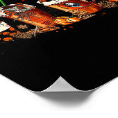 おもしろい秋秋ホラーラテコーヒーカップ幽霊ハル ポスター (角)