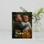 おもしろい秋葉写真感謝祭はがき 箔シーズンポストカード (立ち正面)