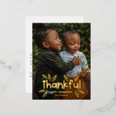 おもしろい秋葉写真感謝祭はがき 箔シーズンポストカード (正面/裏面)