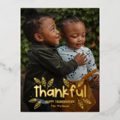 おもしろい秋葉写真感謝祭はがき 箔シーズンポストカード (正面)