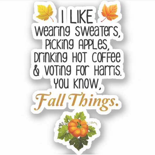 おもしろい秋2024年11月選挙区Pro-Harris シール (正面)