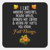 おもしろい秋2024年11月選挙区Pro-Harris スクエアシール (正面)