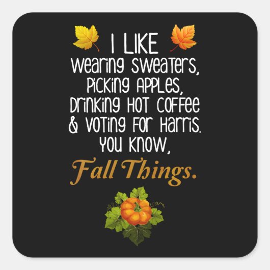 おもしろい秋2024年11月選挙区Pro-Harris スクエアシール (正面)