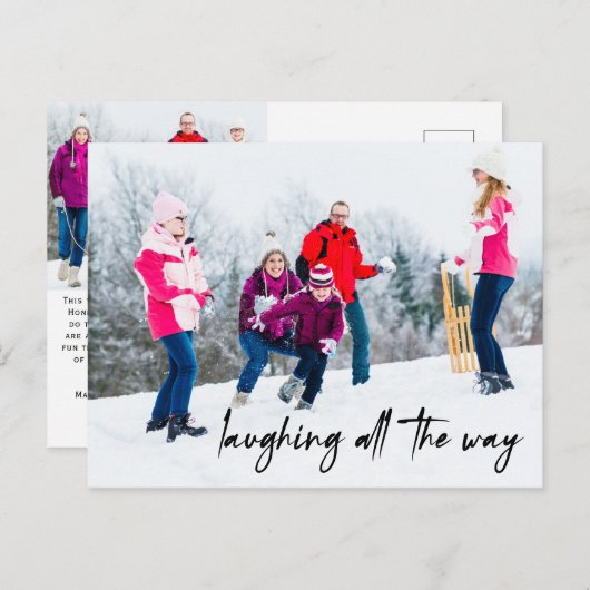 おもしろい笑いオールウェイホリデー写真はがき シーズンポストカード (正面/裏面)
