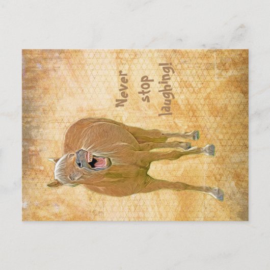 おもしろい笑い馬 – はがき (正面)