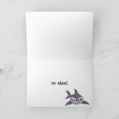 おもしろい笑う灰色のサメの漫画 カード (内部)