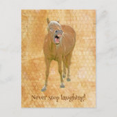おもしろい笑う馬カスタム馬 ポストカード (正面)